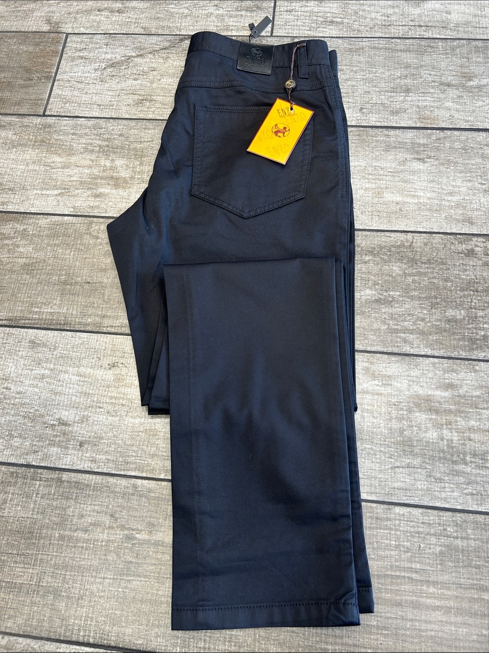 Enzo Tovare Shinny Men's Slim Straight Jeans in Black NWT
